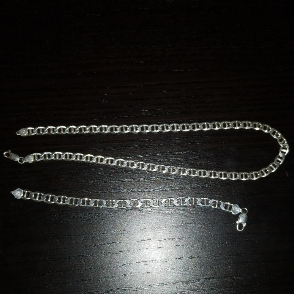 Sterling silver necklace and bracelet set
